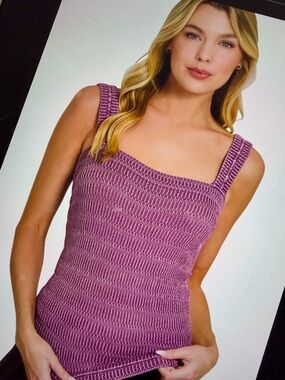 😉 👀 Zenana Seamless Winkle Stone Washed Tank Top - Eggplant
